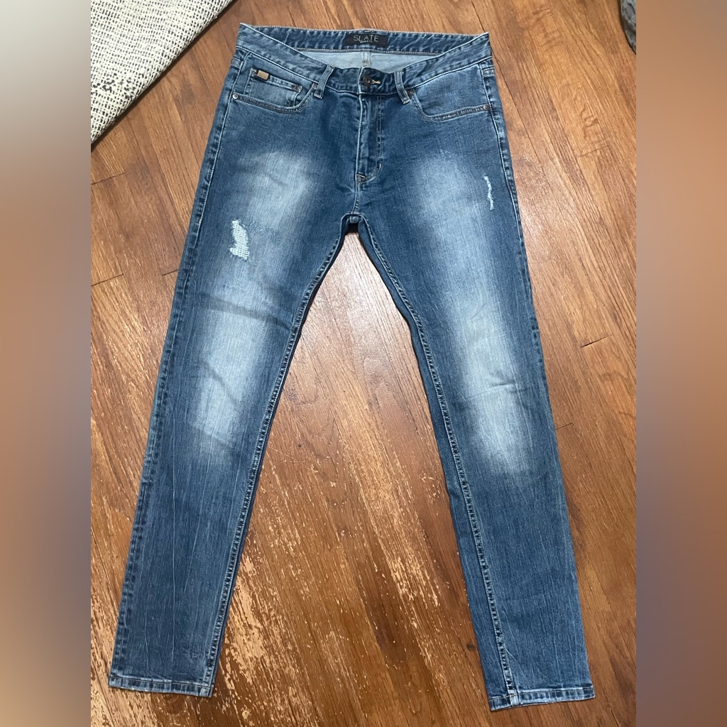 Denim&Co Blue Skinny Jeans With Gradient Fading